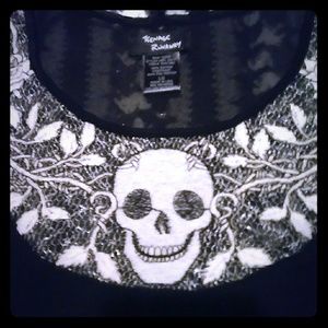 Teenage Runaway Sheer/Cotton Cold Shoulder Top